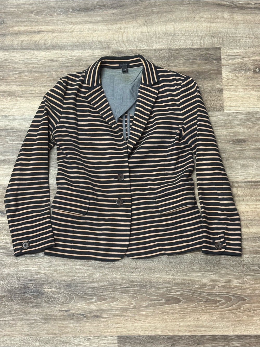 J. Crew Striped Tan Black Blazer Women’s XS